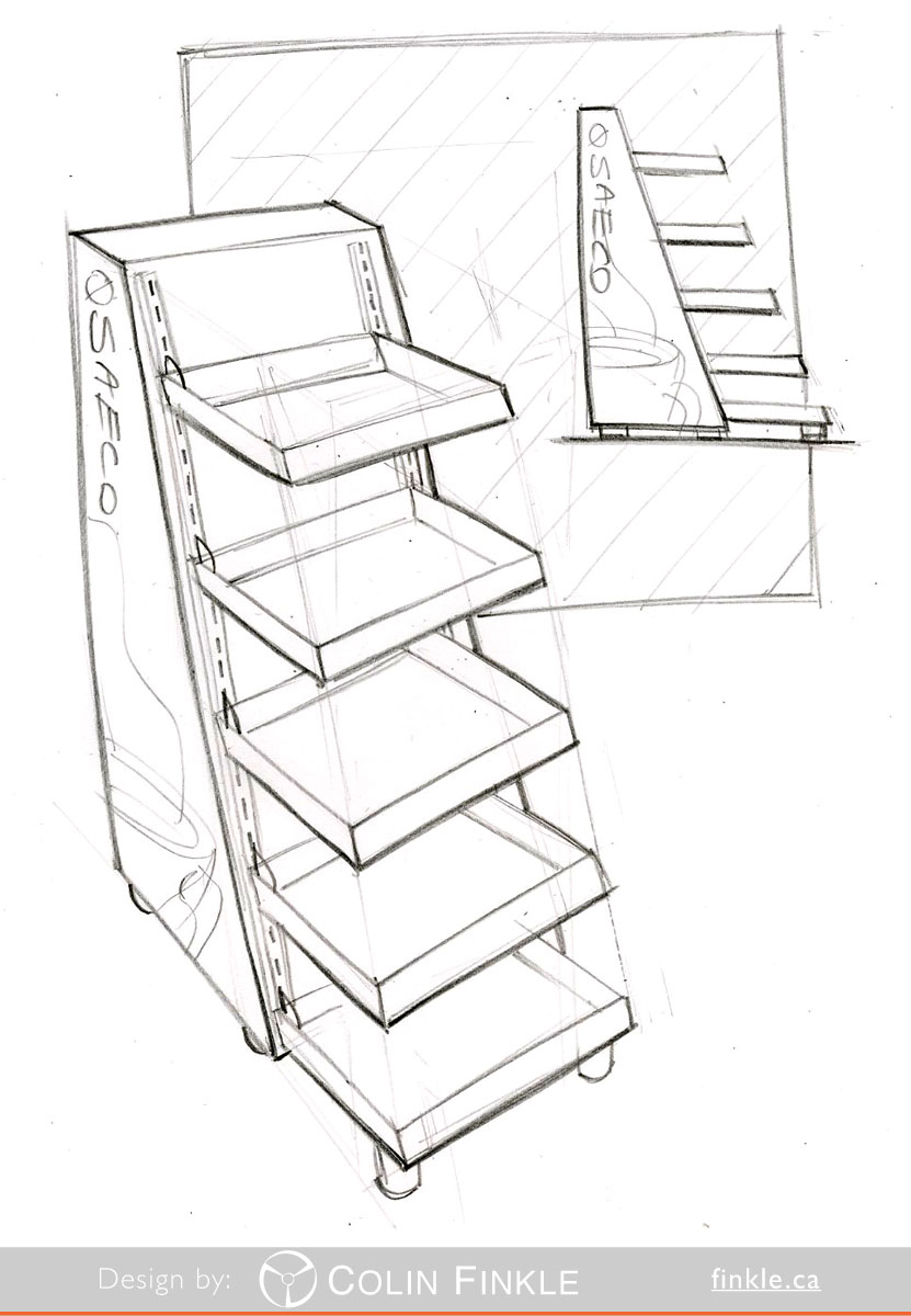 Philips Saeco Perfetto floor display sketch