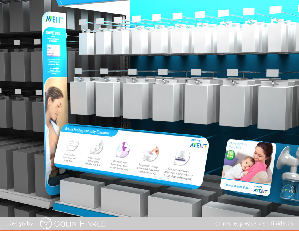 Solidworks rendering of breast feeding section in Babies 'R' Us