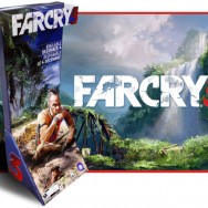 Colin Finkle's design for the Far Cry 3 standee for retail. Vass sitting on a beach holding a gun with the Far Cry 3 logo above