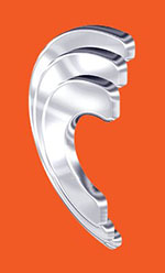 The Central Group logo. A silver C with layers on an orange background.